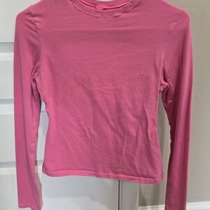 SKIMS Vibrant Pink Long Sleeve Tee